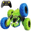 imageThreeking RC Stunt Cars Remote Control Car DoubleSided Driving 360degree Flips Rotating Car Toy GreenGreenblue