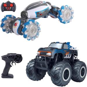 imageThreeking 1 pc Waterproofing 116 Pickup RC Car Truck and 1 pc 118 Twist Stunt Car Toys for Kids Boys Girls Ages 6