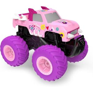 imageThreeking 116 Waterproof RC Monster Truck Toy Pickup Car Truck Toys Remote Control Car Suitable for All Terrain 4WD OffRoad Truck Gifts Presents for Kids Girls Ages 6 Pink