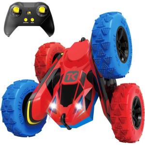 imageThreeking RC Stunt Cars Remote Control Car DoubleSided Driving 360degree Flips Rotating Car Toy GreenRedblue