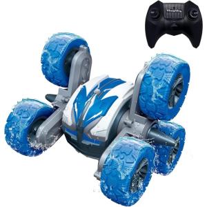 imageThreeking RC Stunt Cars Remote Control Car DoubleSided Driving 360degree Flips Rotating Car Toy GreenWaterproof blue