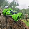 imageThreeking RC Rotating Stunt Cars Flowering Remote Control Cars Toys with Lights DoubleSided Driving 360degree Flips Rotating Car Toy GreenGreen