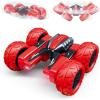 imageThreeking RC Rotating Stunt Cars Flowering Remote Control Cars Toys with Lights DoubleSided Driving 360degree Flips Rotating Car Toy GreenRed