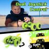 imageRemote Control Car RC Cars Toys for Boys Girls Ages 612 Upgraded USBC Modular Batteries Threeking 4WD Stunt Car with Breathing Soft Lights DoubleSided Driving ampamp 360 Flips Presents Gifts GreenGreen
