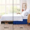 imageUtopia Bedding King Bed Skirt  Soft Quadruple Pleated Ruffle  Easy Fit with 16 Inch Tailored Drop  Hotel Quality Shrinkage and Fade Resistant King BlackRoyal Blue