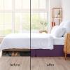 imageUtopia Bedding King Bed Skirt  Soft Quadruple Pleated Ruffle  Easy Fit with 16 Inch Tailored Drop  Hotel Quality Shrinkage and Fade Resistant King BlackPurple