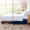 imageUtopia Bedding King Bed Skirt  Soft Quadruple Pleated Ruffle  Easy Fit with 16 Inch Tailored Drop  Hotel Quality Shrinkage and Fade Resistant King BlackNavy