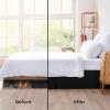 imageUtopia Bedding King Bed Skirt  Soft Quadruple Pleated Ruffle  Easy Fit with 16 Inch Tailored Drop  Hotel Quality Shrinkage and Fade Resistant King BlackBlack