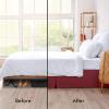 imageUtopia Bedding King Bed Skirt  Soft Quadruple Pleated Ruffle  Easy Fit with 16 Inch Tailored Drop  Hotel Quality Shrinkage and Fade Resistant King BlackBurgundy
