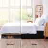 imageUtopia Bedding King Bed Skirt  Soft Quadruple Pleated Ruffle  Easy Fit with 16 Inch Tailored Drop  Hotel Quality Shrinkage and Fade Resistant King BlackBlack
