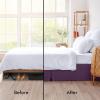 imageUtopia Bedding King Bed Skirt  Soft Quadruple Pleated Ruffle  Easy Fit with 16 Inch Tailored Drop  Hotel Quality Shrinkage and Fade Resistant King BlackPurple