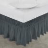 imageUtopia Bedding Queen Elastic Bed Ruffle  Easy Wrap Around Ruffle  Microfiber Bed Skirt with Adjustable Elastic Belt 16 Inch Tailored Drop  Hotel Quality Bedskirt Fade Resistant Queen GreyGrey