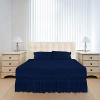 imageUtopia Bedding Queen Elastic Bed Ruffle  Easy Wrap Around Ruffle  Microfiber Bed Skirt with Adjustable Elastic Belt 16 Inch Tailored Drop  Hotel Quality Bedskirt Fade Resistant Queen GreyNavy