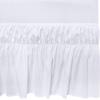imageUtopia Bedding Queen Elastic Bed Ruffle  Easy Wrap Around Ruffle  Microfiber Bed Skirt with Adjustable Elastic Belt 16 Inch Tailored Drop  Hotel Quality Bedskirt Fade Resistant Queen GreyWhite