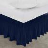 imageUtopia Bedding Queen Elastic Bed Ruffle  Easy Wrap Around Ruffle  Microfiber Bed Skirt with Adjustable Elastic Belt 16 Inch Tailored Drop  Hotel Quality Bedskirt Fade Resistant Queen GreyNavy