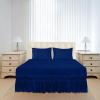 imageUtopia Bedding Queen Elastic Bed Ruffle  Easy Wrap Around Ruffle  Microfiber Bed Skirt with Adjustable Elastic Belt 16 Inch Tailored Drop  Hotel Quality Bedskirt Fade Resistant Queen GreyRoyal Blue