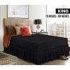imageUtopia Bedding Queen Elastic Bed Ruffle  Easy Wrap Around Ruffle  Microfiber Bed Skirt with Adjustable Elastic Belt 16 Inch Tailored Drop  Hotel Quality Bedskirt Fade Resistant Queen GreyBlack
