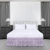 imageUtopia Bedding Queen Elastic Bed Ruffle  Easy Wrap Around Ruffle  Microfiber Bed Skirt with Adjustable Elastic Belt 16 Inch Tailored Drop  Hotel Quality Bedskirt Fade Resistant Queen GreyLavender