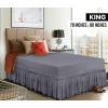 imageUtopia Bedding Queen Elastic Bed Ruffle  Easy Wrap Around Ruffle  Microfiber Bed Skirt with Adjustable Elastic Belt 16 Inch Tailored Drop  Hotel Quality Bedskirt Fade Resistant Queen GreyGrey
