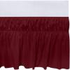 imageUtopia Bedding Queen Elastic Bed Ruffle  Easy Wrap Around Ruffle  Microfiber Bed Skirt with Adjustable Elastic Belt 16 Inch Tailored Drop  Hotel Quality Bedskirt Fade Resistant Queen GreyBurgundy