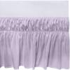 imageUtopia Bedding Queen Elastic Bed Ruffle  Easy Wrap Around Ruffle  Microfiber Bed Skirt with Adjustable Elastic Belt 16 Inch Tailored Drop  Hotel Quality Bedskirt Fade Resistant Queen GreyLavender