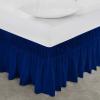 imageUtopia Bedding Queen Elastic Bed Ruffle  Easy Wrap Around Ruffle  Microfiber Bed Skirt with Adjustable Elastic Belt 16 Inch Tailored Drop  Hotel Quality Bedskirt Fade Resistant Queen GreyRoyal Blue