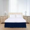 imageUtopia Bedding Queen Elastic Bed Ruffle  Easy Wrap Around Ruffle  Microfiber Bed Skirt with Adjustable Elastic Belt 16 Inch Tailored Drop  Hotel Quality Bedskirt Fade Resistant Queen GreyNavy
