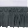 imageUtopia Bedding Queen Elastic Bed Ruffle  Easy Wrap Around Ruffle  Microfiber Bed Skirt with Adjustable Elastic Belt 16 Inch Tailored Drop  Hotel Quality Bedskirt Fade Resistant Queen GreyGrey