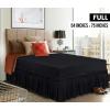 imageUtopia Bedding Queen Elastic Bed Ruffle  Easy Wrap Around Ruffle  Microfiber Bed Skirt with Adjustable Elastic Belt 16 Inch Tailored Drop  Hotel Quality Bedskirt Fade Resistant Queen GreyBlack