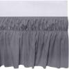 imageUtopia Bedding Queen Elastic Bed Ruffle  Easy Wrap Around Ruffle  Microfiber Bed Skirt with Adjustable Elastic Belt 16 Inch Tailored Drop  Hotel Quality Bedskirt Fade Resistant Queen GreyGrey