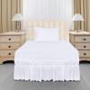 imageUtopia Bedding Queen Elastic Bed Ruffle  Easy Wrap Around Ruffle  Microfiber Bed Skirt with Adjustable Elastic Belt 16 Inch Tailored Drop  Hotel Quality Bedskirt Fade Resistant Queen GreyWhite