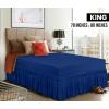 imageUtopia Bedding Queen Elastic Bed Ruffle  Easy Wrap Around Ruffle  Microfiber Bed Skirt with Adjustable Elastic Belt 16 Inch Tailored Drop  Hotel Quality Bedskirt Fade Resistant Queen GreyRoyal Blue