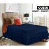 imageUtopia Bedding Queen Elastic Bed Ruffle  Easy Wrap Around Ruffle  Microfiber Bed Skirt with Adjustable Elastic Belt 16 Inch Tailored Drop  Hotel Quality Bedskirt Fade Resistant Queen GreyNavy