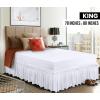 imageUtopia Bedding Queen Elastic Bed Ruffle  Easy Wrap Around Ruffle  Microfiber Bed Skirt with Adjustable Elastic Belt 16 Inch Tailored Drop  Hotel Quality Bedskirt Fade Resistant Queen GreyWhite