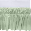 imageUtopia Bedding Queen Elastic Bed Ruffle  Easy Wrap Around Ruffle  Microfiber Bed Skirt with Adjustable Elastic Belt 16 Inch Tailored Drop  Hotel Quality Bedskirt Fade Resistant Queen GreySage