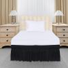 imageUtopia Bedding Queen Elastic Bed Ruffle  Easy Wrap Around Ruffle  Microfiber Bed Skirt with Adjustable Elastic Belt 16 Inch Tailored Drop  Hotel Quality Bedskirt Fade Resistant Queen GreyBlack