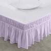 imageUtopia Bedding Queen Elastic Bed Ruffle  Easy Wrap Around Ruffle  Microfiber Bed Skirt with Adjustable Elastic Belt 16 Inch Tailored Drop  Hotel Quality Bedskirt Fade Resistant Queen GreyLavender