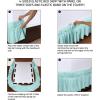 imageUtopia Bedding Queen Elastic Bed Ruffle  Easy Wrap Around Ruffle  Microfiber Bed Skirt with Adjustable Elastic Belt 16 Inch Tailored Drop  Hotel Quality Bedskirt Fade Resistant Queen GreySpa Blue