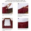 imageUtopia Bedding Queen Elastic Bed Ruffle  Easy Wrap Around Ruffle  Microfiber Bed Skirt with Adjustable Elastic Belt 16 Inch Tailored Drop  Hotel Quality Bedskirt Fade Resistant Queen GreyBurgundy