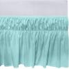 imageUtopia Bedding Queen Elastic Bed Ruffle  Easy Wrap Around Ruffle  Microfiber Bed Skirt with Adjustable Elastic Belt 16 Inch Tailored Drop  Hotel Quality Bedskirt Fade Resistant Queen GreySpa Blue
