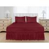 imageUtopia Bedding Queen Elastic Bed Ruffle  Easy Wrap Around Ruffle  Microfiber Bed Skirt with Adjustable Elastic Belt 16 Inch Tailored Drop  Hotel Quality Bedskirt Fade Resistant Queen GreyBurgundy