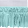 imageUtopia Bedding Queen Elastic Bed Ruffle  Easy Wrap Around Ruffle  Microfiber Bed Skirt with Adjustable Elastic Belt 16 Inch Tailored Drop  Hotel Quality Bedskirt Fade Resistant Queen GreySpa Blue