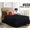 imageUtopia Bedding Queen Elastic Bed Ruffle  Easy Wrap Around Ruffle  Microfiber Bed Skirt with Adjustable Elastic Belt 16 Inch Tailored Drop  Hotel Quality Bedskirt Fade Resistant Queen GreyBlack