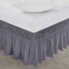 imageUtopia Bedding Queen Elastic Bed Ruffle  Easy Wrap Around Ruffle  Microfiber Bed Skirt with Adjustable Elastic Belt 16 Inch Tailored Drop  Hotel Quality Bedskirt Fade Resistant Queen GreyGrey