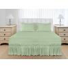 imageUtopia Bedding Queen Elastic Bed Ruffle  Easy Wrap Around Ruffle  Microfiber Bed Skirt with Adjustable Elastic Belt 16 Inch Tailored Drop  Hotel Quality Bedskirt Fade Resistant Queen GreySage