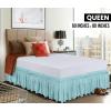 imageUtopia Bedding Queen Elastic Bed Ruffle  Easy Wrap Around Ruffle  Microfiber Bed Skirt with Adjustable Elastic Belt 16 Inch Tailored Drop  Hotel Quality Bedskirt Fade Resistant Queen GreySpa Blue
