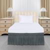 imageUtopia Bedding Queen Elastic Bed Ruffle  Easy Wrap Around Ruffle  Microfiber Bed Skirt with Adjustable Elastic Belt 16 Inch Tailored Drop  Hotel Quality Bedskirt Fade Resistant Queen GreyGrey