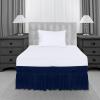 imageUtopia Bedding Queen Elastic Bed Ruffle  Easy Wrap Around Ruffle  Microfiber Bed Skirt with Adjustable Elastic Belt 16 Inch Tailored Drop  Hotel Quality Bedskirt Fade Resistant Queen GreyNavy