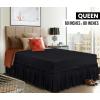 imageUtopia Bedding Queen Elastic Bed Ruffle  Easy Wrap Around Ruffle  Microfiber Bed Skirt with Adjustable Elastic Belt 16 Inch Tailored Drop  Hotel Quality Bedskirt Fade Resistant Queen GreyBlack
