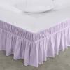 imageUtopia Bedding Queen Elastic Bed Ruffle  Easy Wrap Around Ruffle  Microfiber Bed Skirt with Adjustable Elastic Belt 16 Inch Tailored Drop  Hotel Quality Bedskirt Fade Resistant Queen GreyLavender